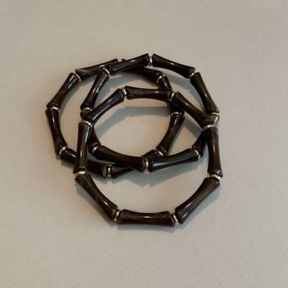 Brown Bamboo-Inspired Bracelet N1423 - Picture 2 of 4